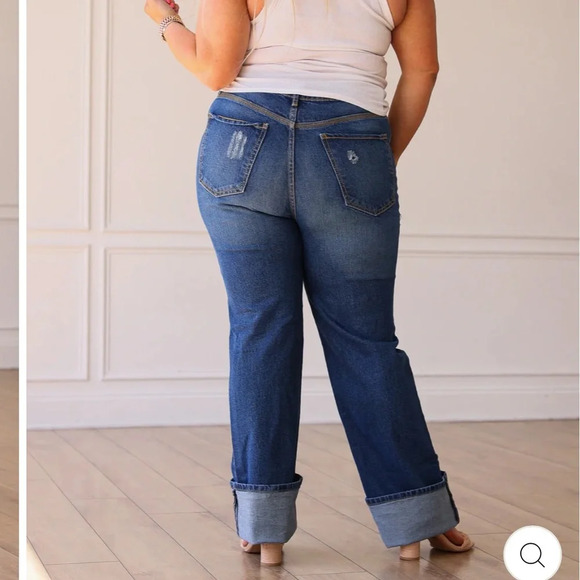 NWT Grace & Emma Mid Rise Chloe Straight Leg Distressed Denim Jeans Size 18 - Picture 2 of 14